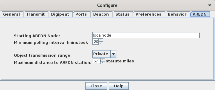 AREDN configuration tab