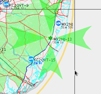 sample map display of located station