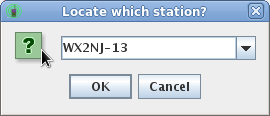 Locate Station/Object selection dialog