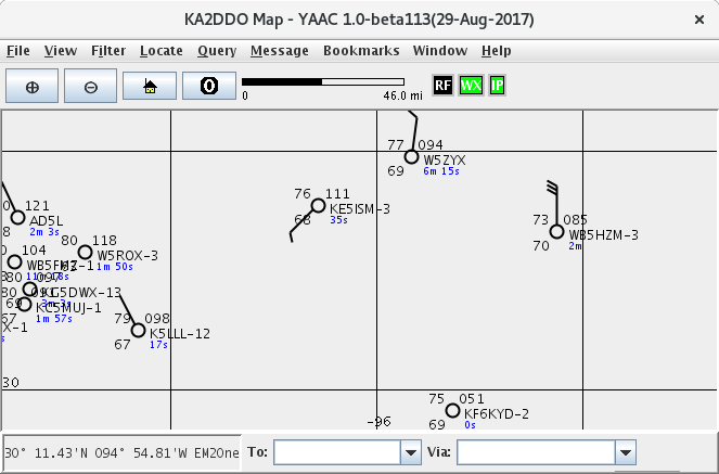 weather symbol view of YAAC map