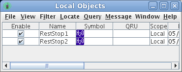 sample view of Local Objects table