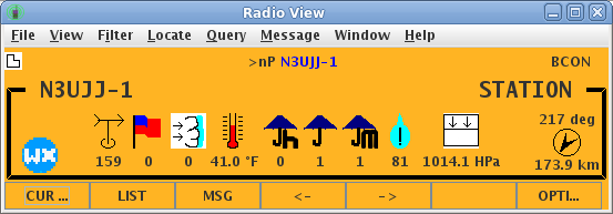 sample of Kenwood D710 emulation Radio View window