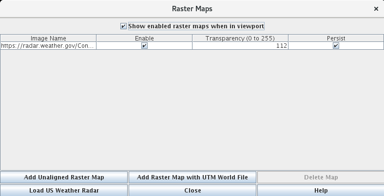 sample view of raster map overlay list table