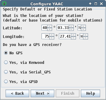 configuration wizard third (location) panel