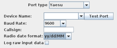 Yaesu APRS-mode configuration panel