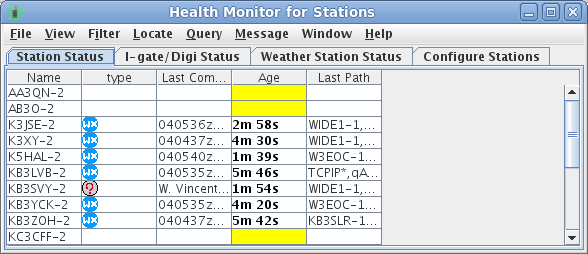 sample of station health status view